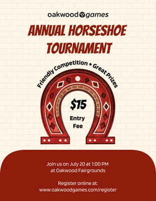 Free Template: Horseshoe Tournament Flyer Template