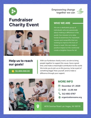 Free  Template: Flyer de collecte de fonds pour événements caritatifs Gratuit