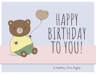 Free  Template: Cartão de Feliz Aniversário Pastel