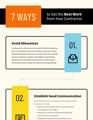 Free  Template: Contractor Work Process Infographic Template