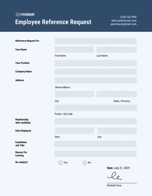 business  Template: Simple Blue Employment Forms