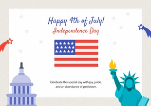 Free  Template: Simple Red and Blue Independence Day Card