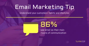 Free  Template: Purple Email Marketing Tip LinkedIn Post