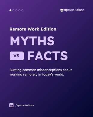 Free  Template: Myths vs. Facts About Remote Work Carousel Post Template