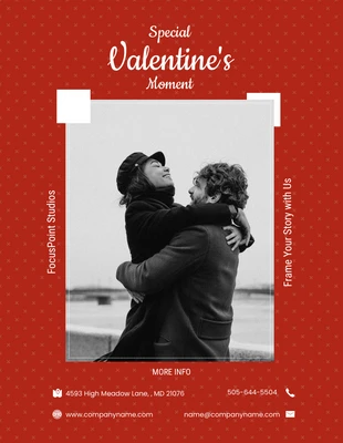 Free  Template: Folheto especial do momento Red Valentine Fotografia