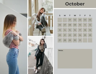 premium  Template: Grey Photo Calendar