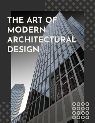 business  Template: غلاف كتاب الهندسة المعمارية ذات النمط الحديث باللون الرمادي الداكن