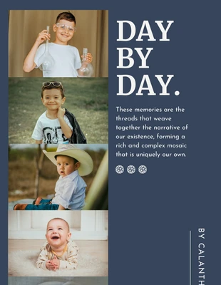 Free  Template: Blue Classic Minimalist Memories Collage Book Cover