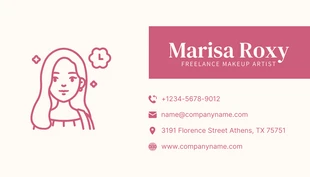 Light Grey And Pink Aesthetic Illustration Make-Up Artist Business Card - page 2