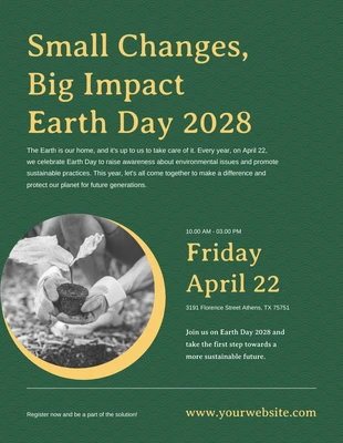 Free  Template: Cartel del Día Verde de la Tierra