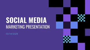 premium  Template: Purple Checkered Social Media Presentation