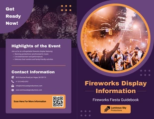 premium  Template: Fireworks Display Information Half-Fold Brochure