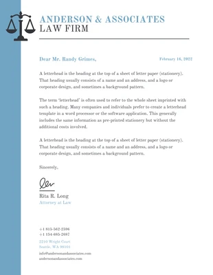 business  Template: Simple Law Firm Letterhead