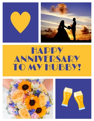 Free  Template: Husband Wedding Anniversary Card