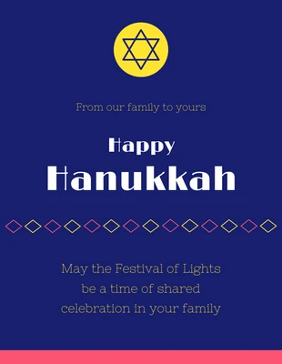 premium  Template: Cartão vibrante de Hanukkah