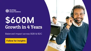 business  Template: Banner de LinkedIn para Insights de Crecimiento Empresarial