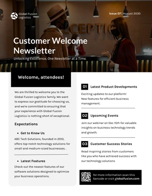 business  Template: Newsletter di benvenuto al cliente