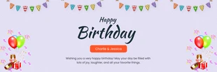 Free  Template: Simple Light Blue Happy Birthday Banner