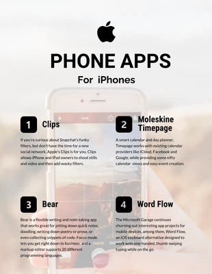 Free  Template: 8 Aplicativos da Apple