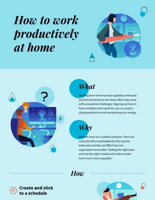 business  Template: Blaue Infografik zur Arbeit von zu Hause aus