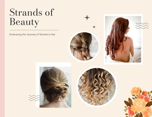 Free  Template: Collage de conception de cheveux pour femmes minimalistes marron
