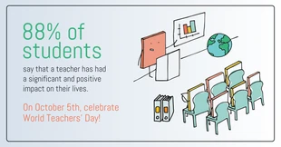 premium  Template: Illustrative World Teachers' Day Fact Facebook Post