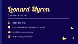 Navy And Yellow Modern Cleaning Business Card - Pagina 2