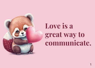 Free  Template: Cartão postal de amor de personagem de animal fofo rosa bebê