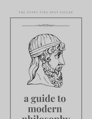 Free  Template: Capa de livro clássica com ilustração cinza claro