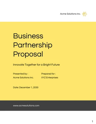 premium  Template: Business Partnership Proposal