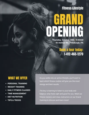 Fitness Grand Opening Event Poster