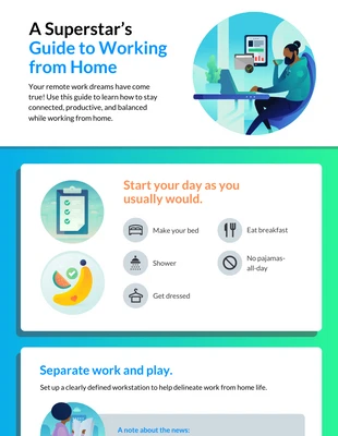 business  Template: Leitfaden für die Arbeit von zu Hause aus Infografik