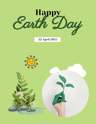 Free  Template: Cartel Simple Del Día De La Tierra Verde