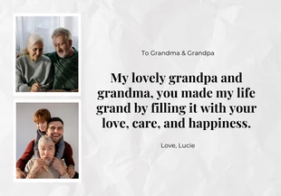 Free  Template: White Minimalist Texture Grandparents Day Card