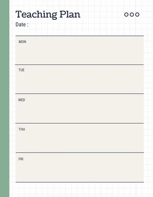 Free  Template: White And Green Modern Geometric Teaching Plan Schedule Template
