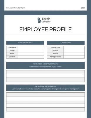 Free  Template: Modern Blue and White Personal Forms