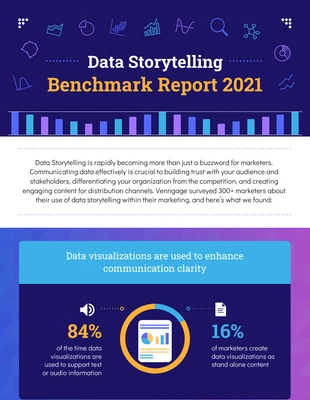 Data Storytelling Benchmark Report Statistical Infographic