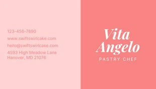 Pink Modern Cakes Photo Bakery Business Card - Página 2