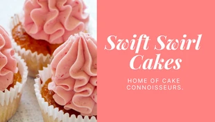 Free  Template: Biglietto da visita per panetteria con foto di torte moderne rosa