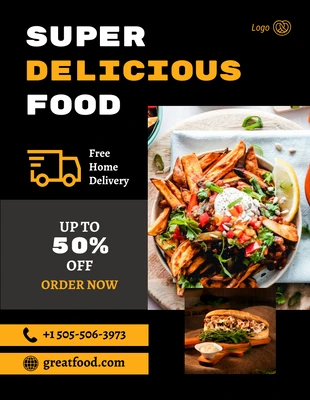 Free  Template: Food Home Delivery Flyer Template