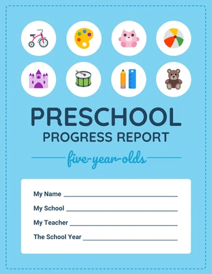 Free  Template: Relatório de progresso da pré-escola