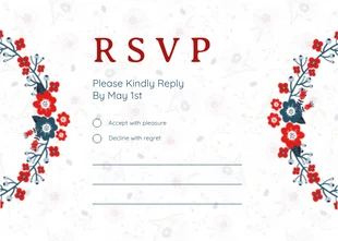 White, Red, and Blue Floral Save the date Postcard - Pagina 2