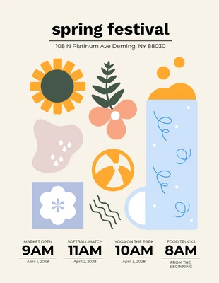 Free  Template: Beigefarbene Plakatvorlage für den Frühlingsveranstaltungsplan