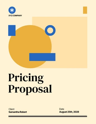 premium  Template: اقتراح تسعير أصفر بسيط