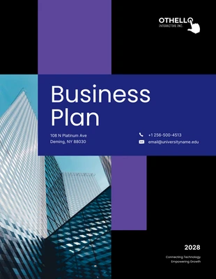 Free  Template: Dark Blue Purple Business Plan