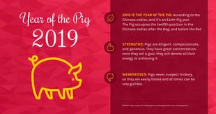Free  Template: Fakten zum Jahr des Schweins Facebook-Post