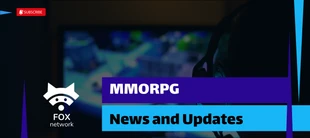 Free  Template: Blue and Purple MMO يلعب دور YouTube Banner