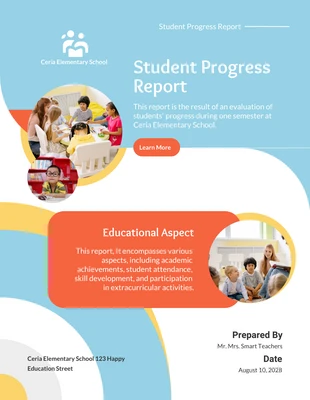 Free  Template: Student Progress Report