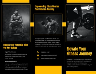 premium  Template: Brochure fitness nera e gialla