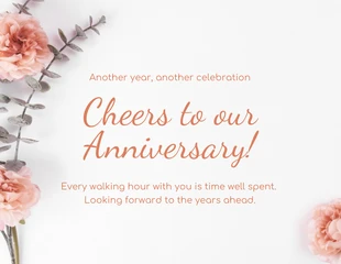Free  Template: Classic Flower Anniversary Card